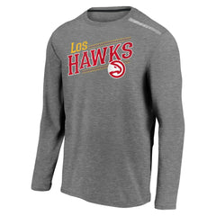 Atlanta Hawks 2021 Noches Éne-Bé-A Authentic Shooting Long Sleeve T-Shirt Heather Charcoal | Fanatics