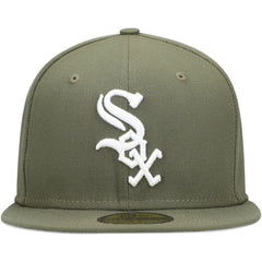 Chicago White Sox New Era White Logo 59FIFTY Fitted Hat - Olive - New Era on Sale