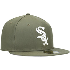 Chicago White Sox New Era White Logo 59FIFTY Fitted Hat - Olive - New Era on Sale