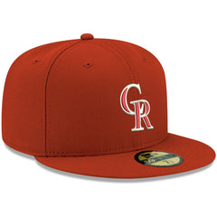 Colorado Rockies New Era White Logo 59FIFTY Fitted Hat - Red - New Era on Sale
