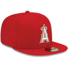Los Angeles Angels New Era White Logo 59FIFTY Fitted Hat - Red - New Era Online