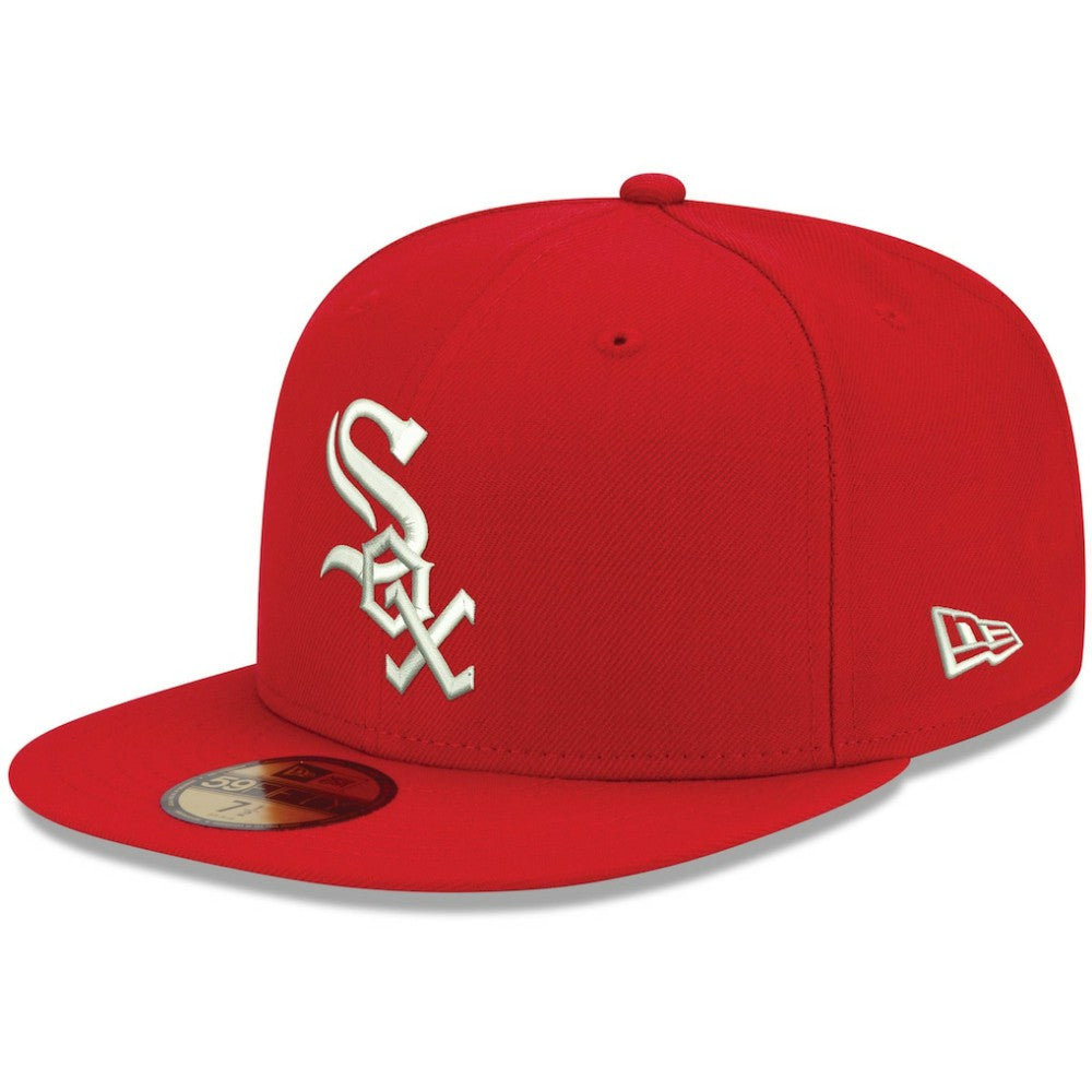 Chicago White Sox New Era White Logo 59FIFTY Fitted Hat - Red - New Era Online