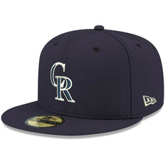 Colorado Rockies New Era White Logo 59FIFTY Fitted Hat - Navy - New Era Discount