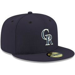 Colorado Rockies New Era White Logo 59FIFTY Fitted Hat - Navy - New Era Discount