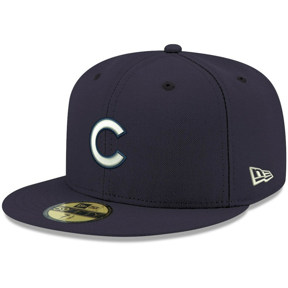 Chicago Cubs New Era White Logo 59FIFTY Fitted Hat - Navy - New Era Sale
