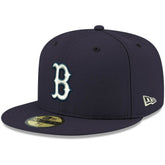 Boston Red Sox New Era White Logo 59FIFTY Fitted Hat - Navy - New Era Discount