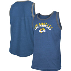 Los Angeles Rams New Era Ringer Tri-Blend Tank Top Heathered Royal