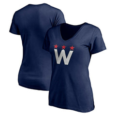 Washington Capitals Women's Alternate Logo V-Neck T-Shirt - Navy - NHL 4214344