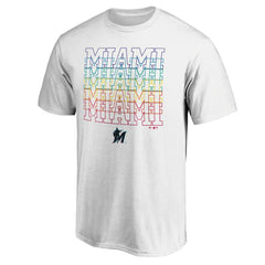 Miami Marlins City Pride T-Shirt - White - MLB Discount