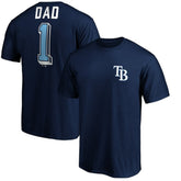 Tampa Bay Rays Number One Dad T-Shirt - Navy - MLB Discount