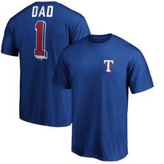 Texas Rangers Number One Dad T-Shirt - Royal - MLB Sale
