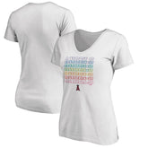 Los Angeles Angels Women's City Pride V-Neck T-Shirt - White - MLB Lifestyle