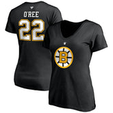 Willie O'Ree Boston Bruins Fanatics Women's Authentic Stack Retired Player Name & Number V-Neck T-Shirt - Black - NHL 4217237