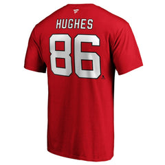 Jack Hughes New Jersey Devils Fanatics Big & Tall Name & Number T-Shirt - Red - NHL 4218055