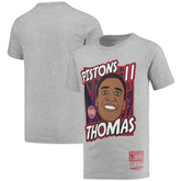 Isiah Thomas Detroit Pistons Youth Hardwood Classics King of the Court Player T-Shirt for sale Gray | Mitchell & Ness online