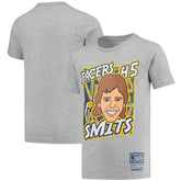 Rik Smits Indiana Pacers Youth Hardwood Classics King of the Court Player T-Shirt Gray | Mitchell & Ness Lifestyle