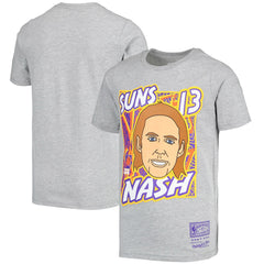 Steve Nash Phoenix Suns Youth Hardwood Classics King of the Court Player T-Shirt Gray | Mitchell & Ness discount