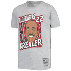 Clyde Drexler Portland Trail Blazers Youth Hardwood Classics King of the Court Player T-Shirt Gray | Mitchell & Ness outlet