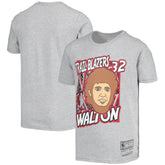 Bill Walton Portland Trail Blazers Youth Hardwood Classics King of the Court Player T-Shirt Gray | Mitchell & Ness Lifestyle