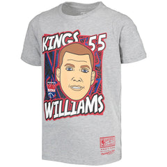 Jason Williams Sacramento Kings Youth Hardwood Classics King of the Court Player T-Shirt Gray | Mitchell & Ness US