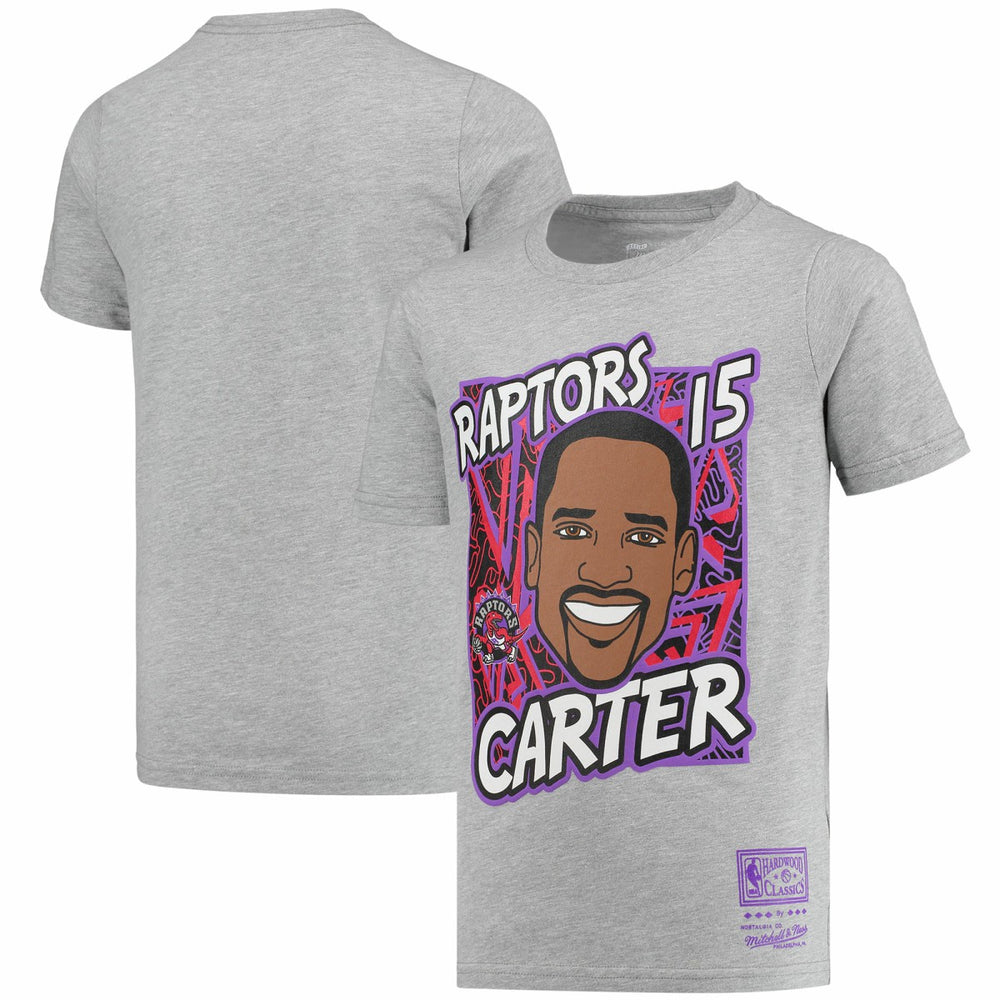 Vince Carter Toronto Raptors Youth Hardwood Classics King of the Court Player T-Shirt Gray | Mitchell & Ness for sale