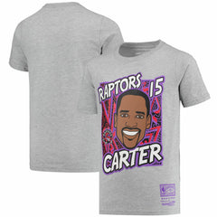 Vince Carter Toronto Raptors Youth Hardwood Classics King of the Court Player T-Shirt Gray | Mitchell & Ness for sale