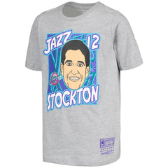 John Stockton Utah Jazz Youth Hardwood Classics King of the Court Player T-Shirt Gray | Mitchell & Ness Near Me
