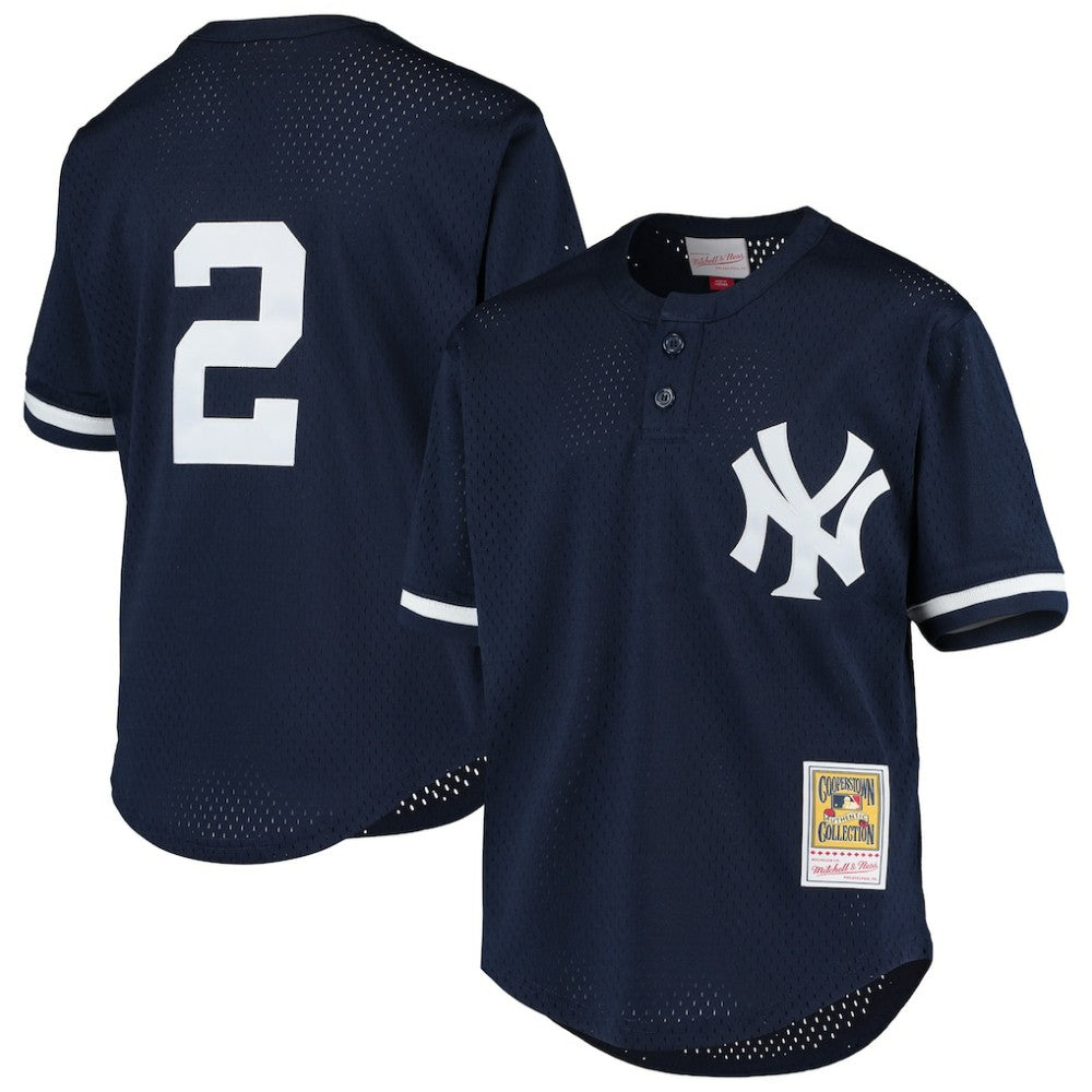 Derek Jeter New York Yankees Mitchell & Ness Youth Cooperstown Collection Mesh Batting Practice Jersey - Navy - Mitchell & Ness Discount