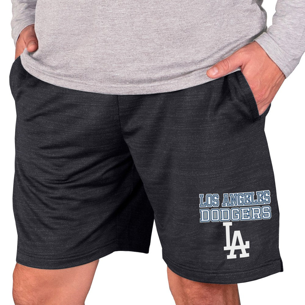 Los Angeles Dodgers Concepts Sport Bullseye Knit Jam Shorts - Charcoal - MLB Lifestyle