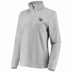 Minnesota Vikings Vineyard Vines Women's Sankaty Shep Half-Zip Pullover Top Heather Gray