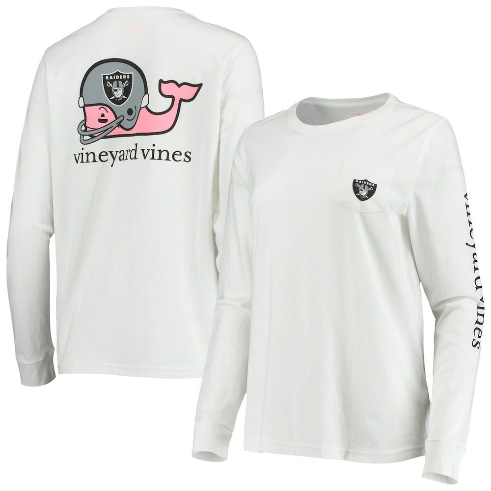 Las Vegas Raiders Vineyard Vines Women's Helmet Long Sleeve T-Shirt White