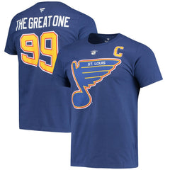 Wayne Gretzky St. Louis Blues Fanatics Authentic Stack Retired Player Nickname & Number T-Shirt - Blue - NHL 4240324