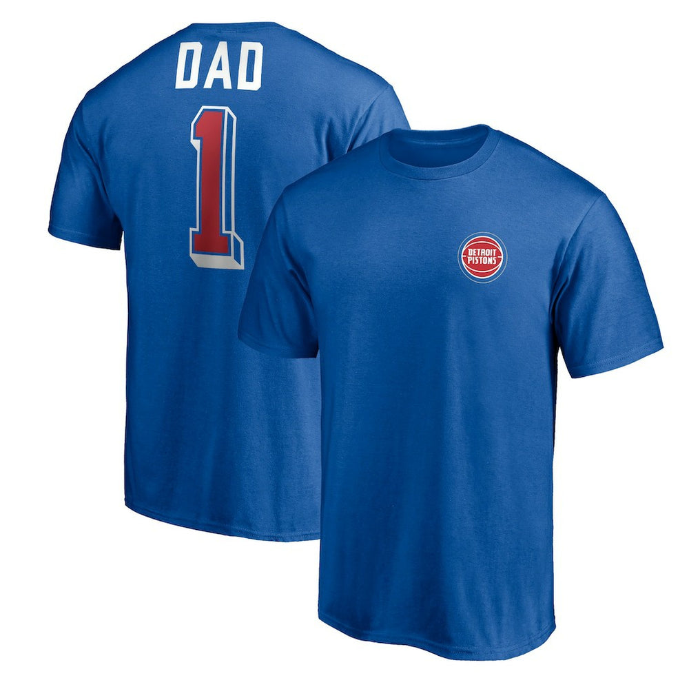 Detroit Pistons Number One Dad T-Shirt Royal