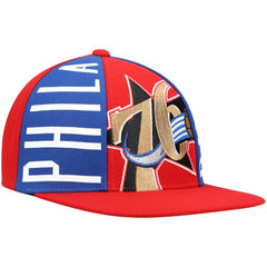 Philadelphia 76ers Hardwood Classics Big Face Callout Snapback Hat Red | Mitchell & Ness for sale