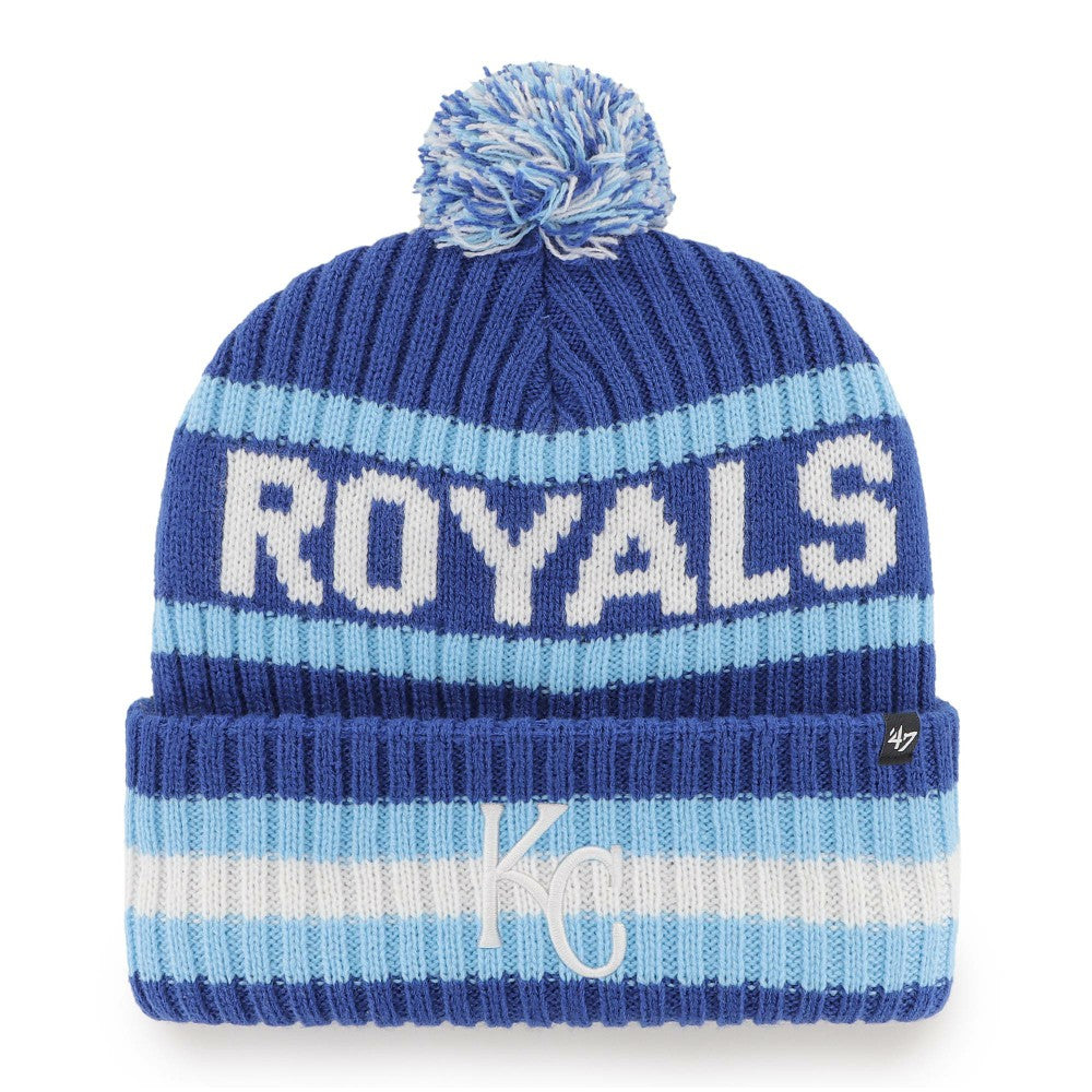 Kansas City Royals '47 Bering Cuffed Knit Hat with Pom - Royal - 47 brand Discount