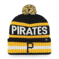 Pittsburgh Pirates '47 Bering Cuffed Knit Hat with Pom - Black - 47 brand Sale