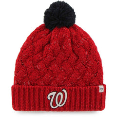 Washington Nationals '47 Women's Knit Cuffed Hat with Pom - Red - 47 brand Discount