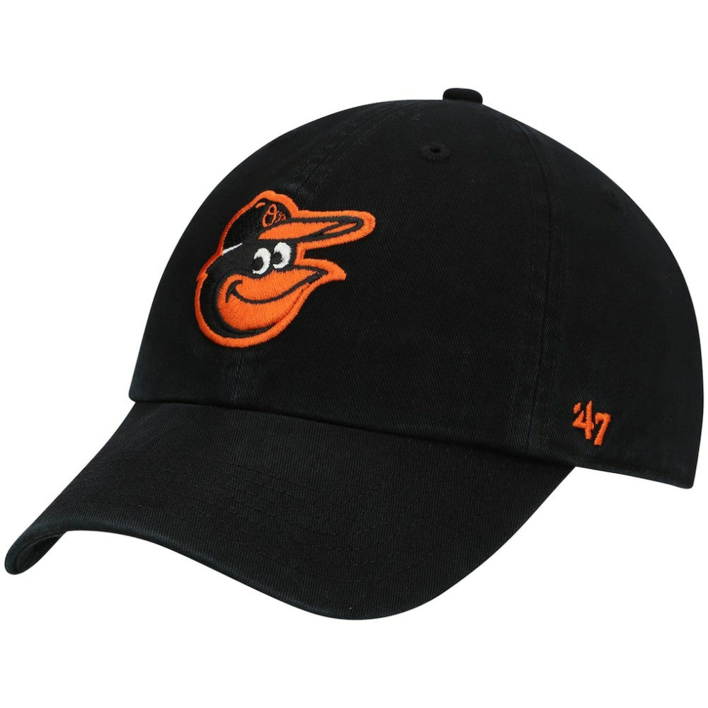 Baltimore Orioles '47 Youth Team Logo Clean Up Adjustable Hat - Black - 47 brand Sale