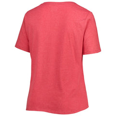 Miami Marlins New Era Women's City Connect Plus Size V-Neck T-Shirt - Heather Red - New Era on Sale