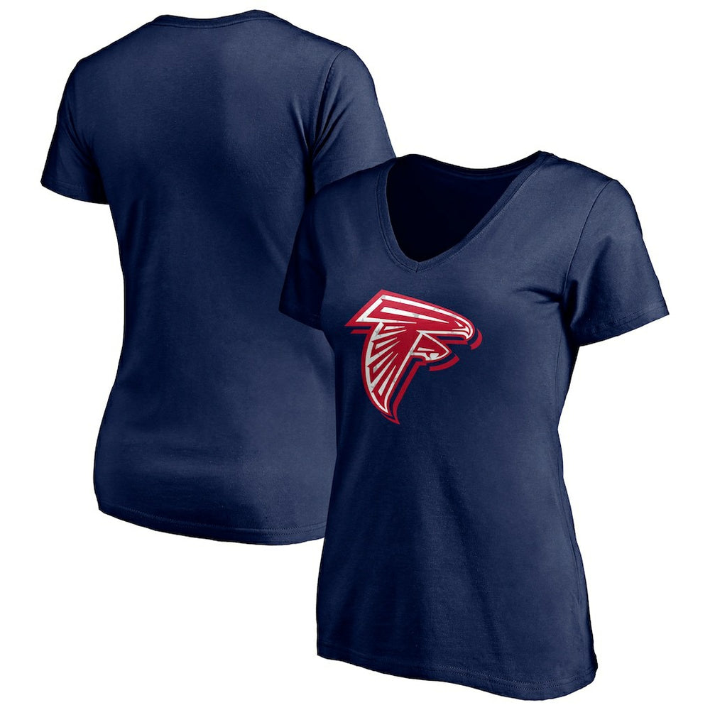 Atlanta Falcons Women's Red White and Team V-Neck T-Shirt Navy