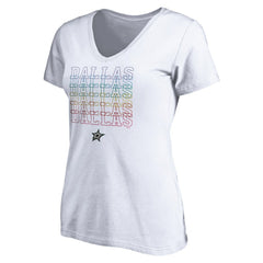Dallas Stars Women's City Pride V-Neck T-Shirt - White - NHL 4257430