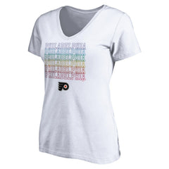 Philadelphia Flyers Women's City Pride V-Neck T-Shirt - White - NHL 4257442