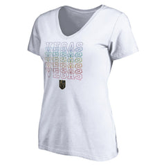 Vegas Golden Knights Women's City Pride V-Neck T-Shirt - White - NHL 4257449