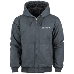 New England Patriots Dunbrooke Big & Tall Dakota Canvas Hoodie Full-Zip Jacket Charcoal