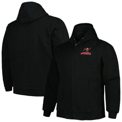 Tampa Bay Buccaneers Dunbrooke Big & Tall Dakota Canvas Hoodie Full-Zip Jacket Black