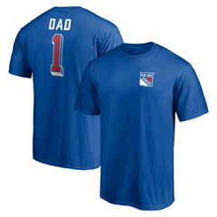 New York Rangers Number One Dad Logo T-Shirt - Royal - NHL 4258767