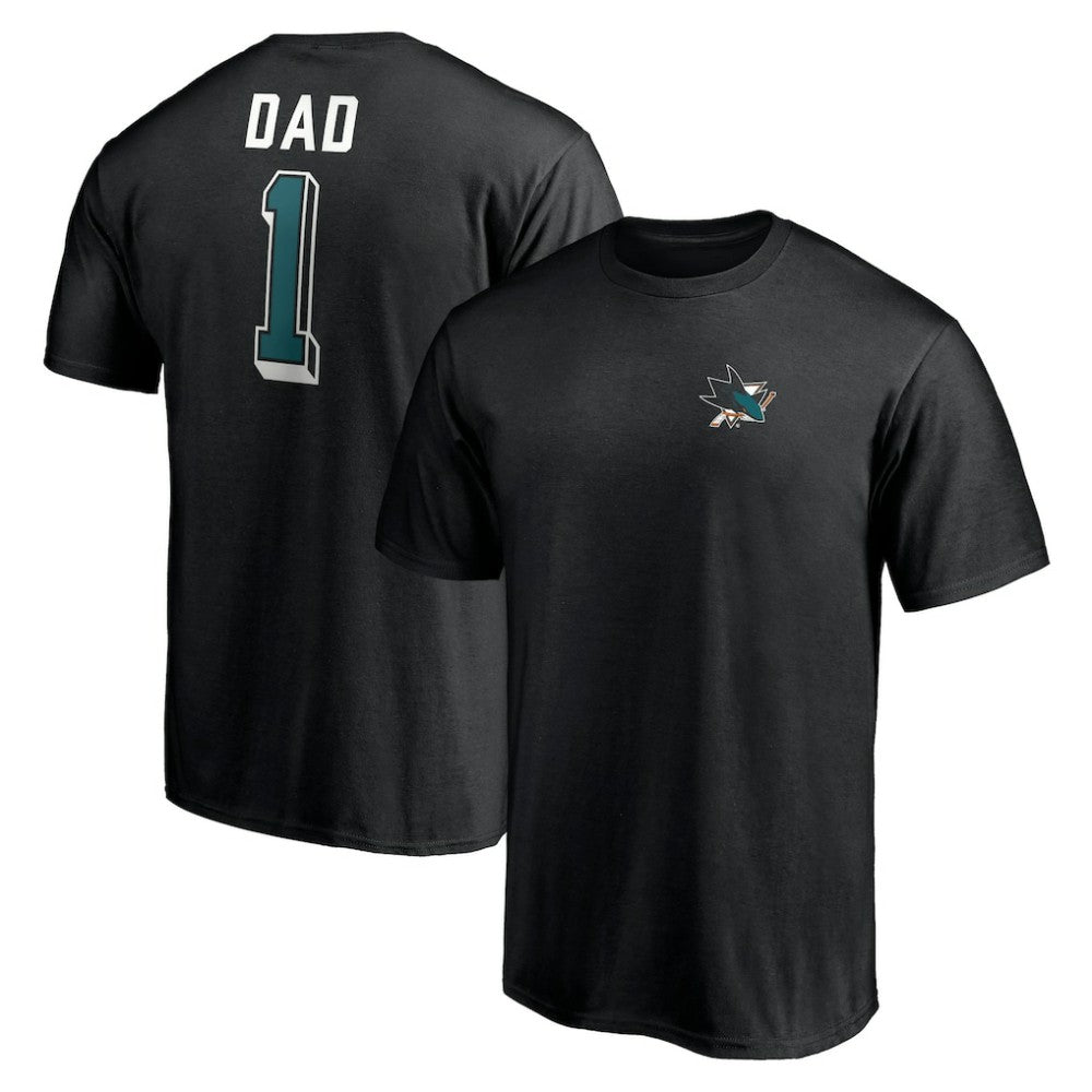 San Jose Sharks Number One Dad Logo T-Shirt - Black - NHL 4258771