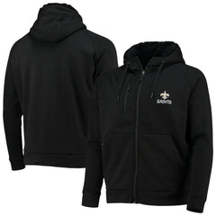 New Orleans Saints Dunbrooke Shag Tri-Blend Full-Zip Raglan Hoodie Black