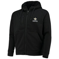 New Orleans Saints Dunbrooke Shag Tri-Blend Full-Zip Raglan Hoodie Black