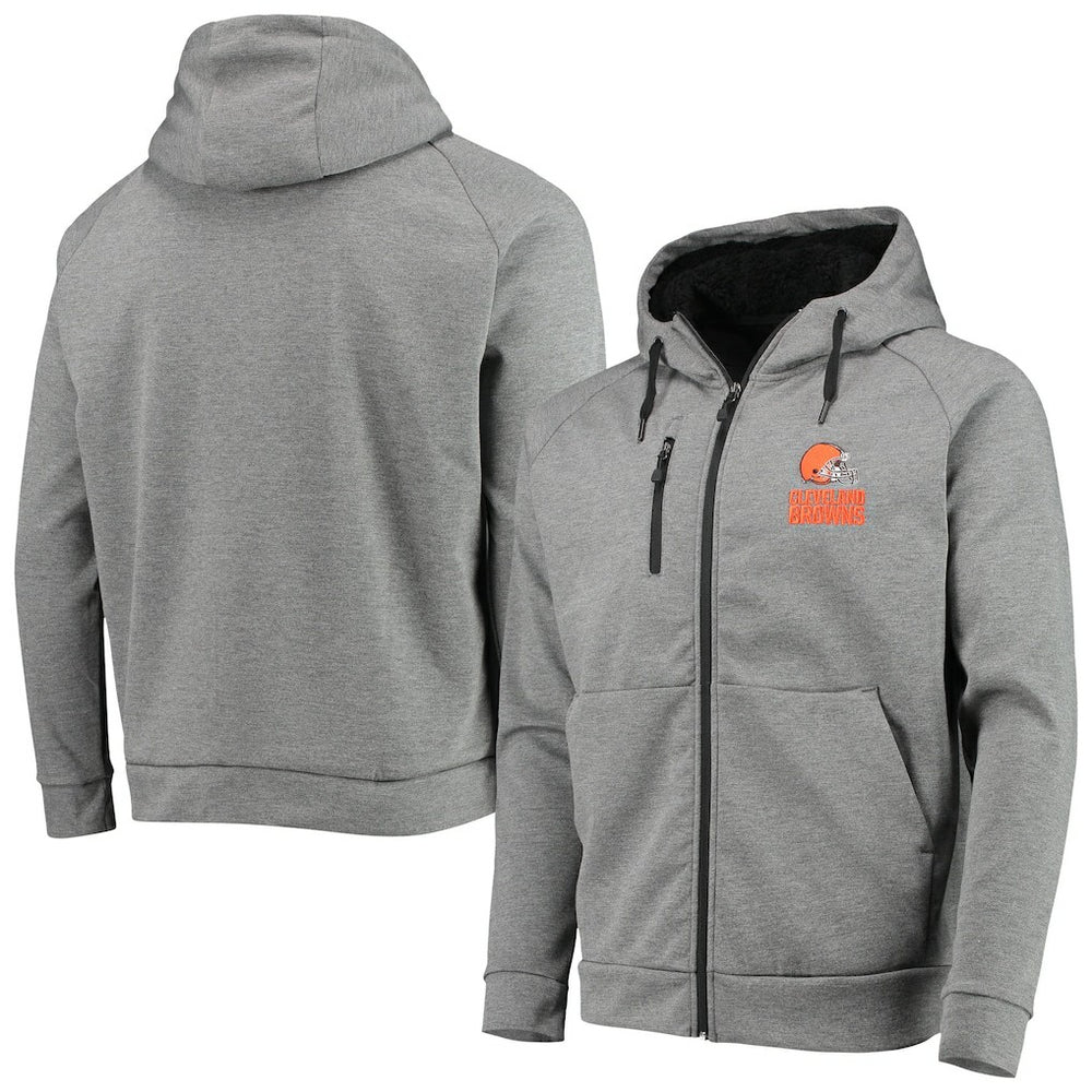 Cleveland Browns Dunbrooke Shag Tri-Blend Full-Zip Raglan Hoodie Charcoal